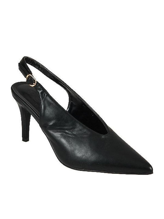 Elenross Pumps mit Riemchen & hoher Absatz Schwarz