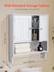 Vevor Wall Mounted Bathroom Shelf Wooden 23x8x27cm White