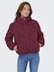 Kurz Damen Puffer Jacke für Winter Burgundy