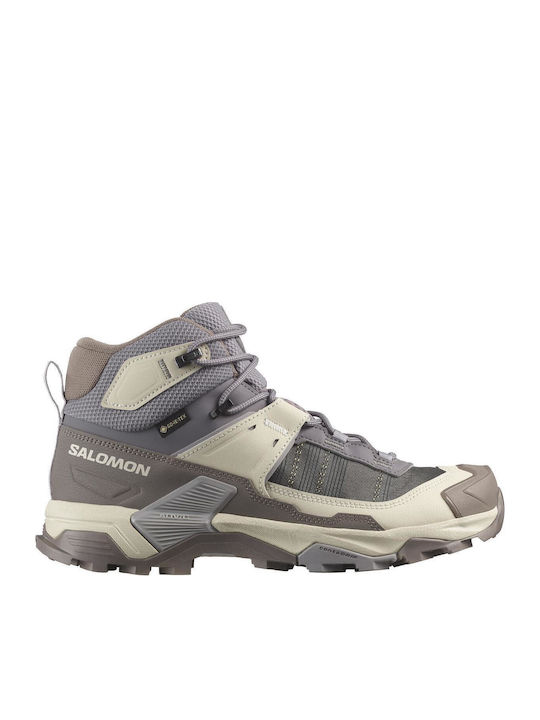Salomon X Ultra 5 Mid Γυναικεία Ορειβατικά Μποτάκια Αδιάβροχα με Μεμβράνη Gore-Tex Μωβ
