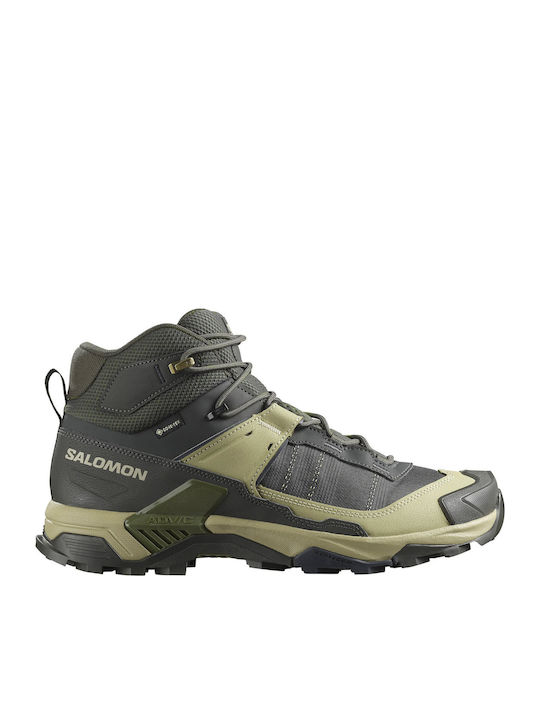 Salomon X Ultra 5 Mid Ανδρικά Ορειβατικά Gore-Tex Πράσινα Salomon X Ultra 5 Mid Ανδρικά Ορειβατικά Gore-Tex Πράσινα