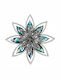 Pinets Pin Flower made of Silver White