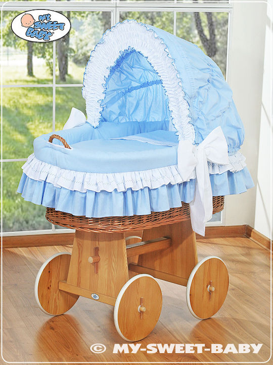 My Sweet Baby Рогозена Кошница За Бебета Със Стойка Бежова