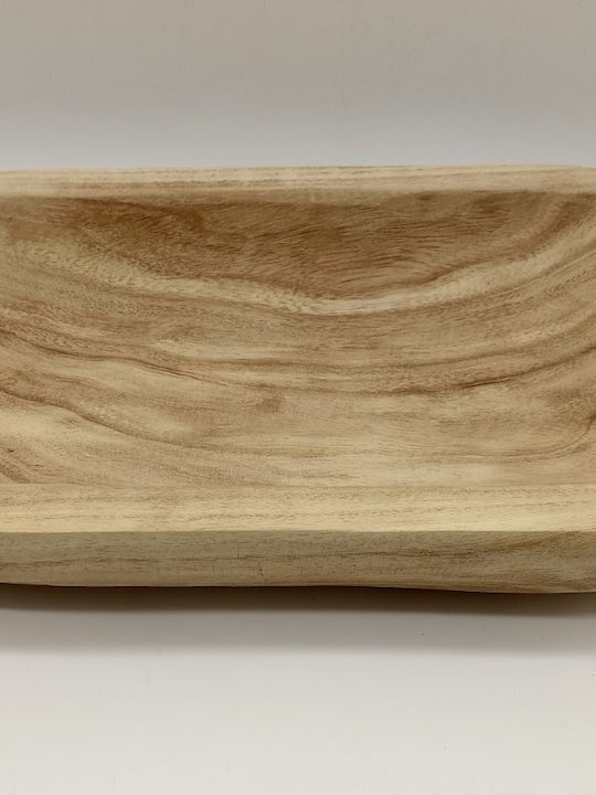 Natural Home Διακοσμητική Πιατέλα Ξύλινη Καφέ 51x6.5x22εκ.