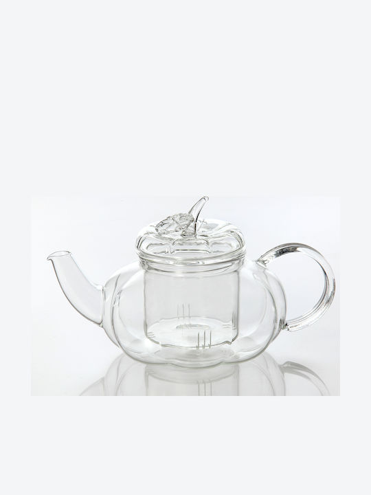 Madras Ts-600 Leaf Teapot with Filter Glass Transparent 600ml