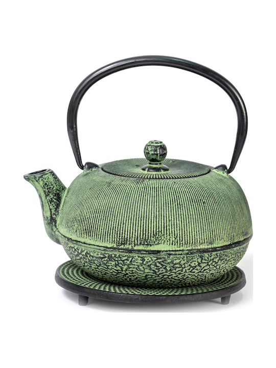 Madras Teapot Cast Iron Green 695ml