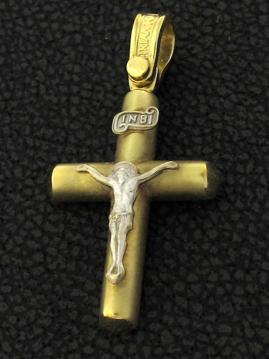 Triantos White Gold Cross 14K with the Crucified
