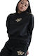 Fleece Παιδικό Φούτερ Cropped με Κουκούλα Black Sportswear Club