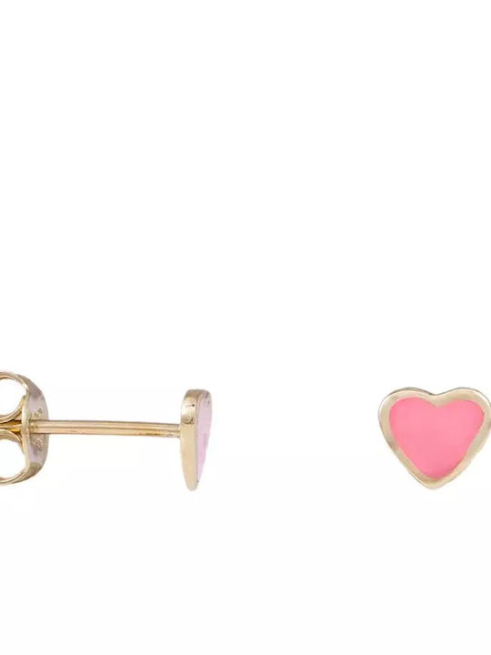 Kids Earrings Studs Hearts from Gold 14K