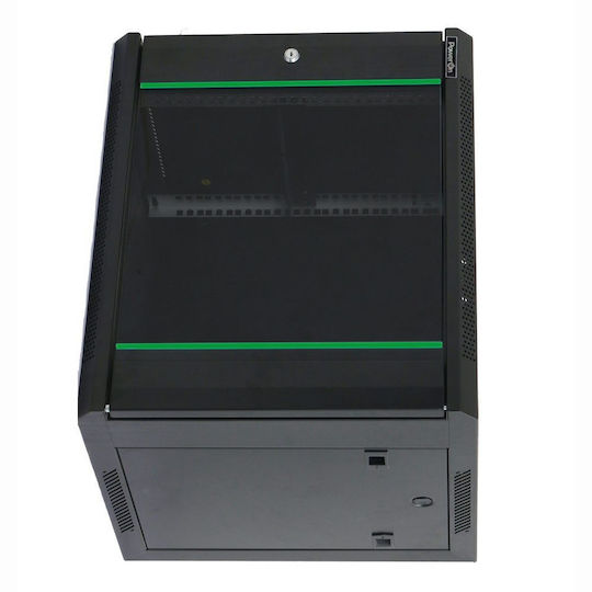 Power On Wall Mounted Rack Cabinet 18U 60x60x90.1cm Black 050189