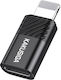 Kakusiga Конвертор Lightning мъжки към USB-C женски Черен 1бр KSC-1408