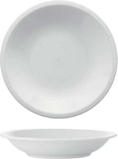 Saturnia Deep Porcelain Serving Plate White with Diameter 21cm 6 Pieces
