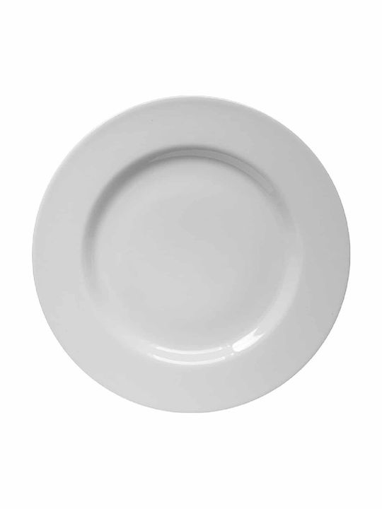 Saturnia Shallow Serving Plate from Porcelain White with Diameter 26cm 6 Pieces