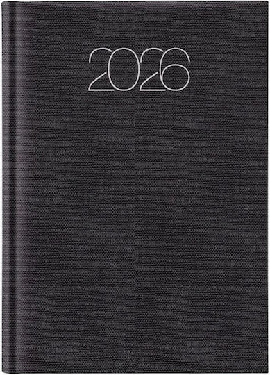 Θεοφύλακτος Ημερήσιο Ημερολόγιο Cotton Classic 2026 Black 14.5x20.5 689jo.e47