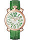Gaga Milano Women's Watch with Green Leather Strap
