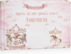 Cartea De Oaspeți Pentru Botez Roz Carusel 27 X 21 Cm D15010 Bal-d15010-pink-carousel