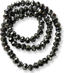 Glass Bead Silver Washer 6mm 4 Pieces