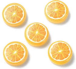 Acryl Cabochon Scheiben Orange 10x3.5mm 40 Stück