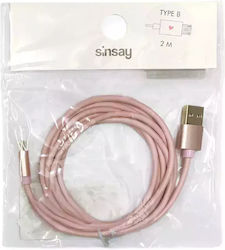 Cablu Usb Sinsay *3611412 16121-27 Usb-a La Micro-usb 2 M Roz