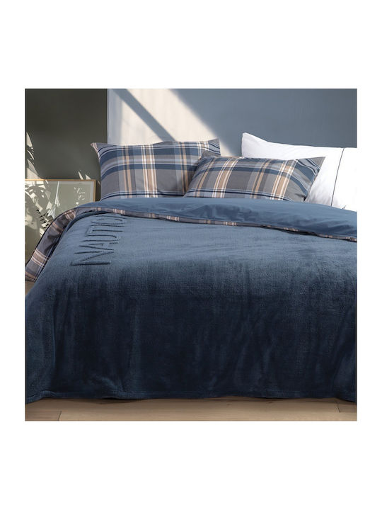 Nef-Nef Homeware Wave Fleece Blanket Super King 230x240cm Blue