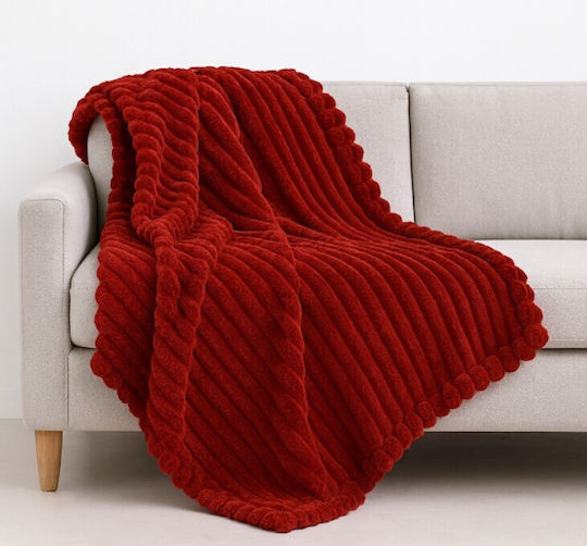 ForHome Κουβέρτα Fleece Μονή 160x220εκ. Κόκκινη 914002