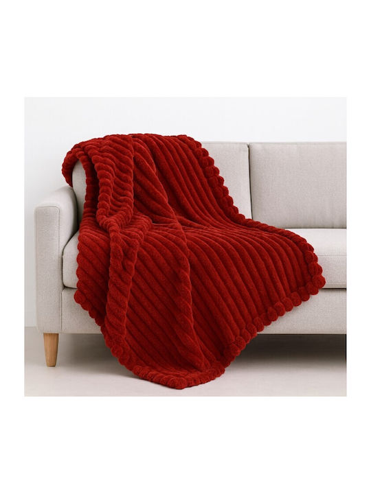 ForHome Κουβέρτα Fleece Υπέρδιπλη 220x240εκ. Κόκκινη