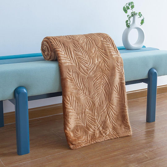 Chios Hellas Samtige Doppelbettdecke 200x240cm Braun 35245-Kaefe