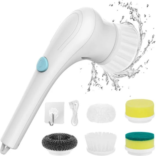 Kabellose Elektrische Reinigungsbürste Magic Brush 5 In 1 Wasserdicht Ipx7 USB Aufladung Multifunktionale Weiße