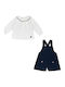 Kids Clothing Set with Dungarees Summer 2 Pieces Navy Blue