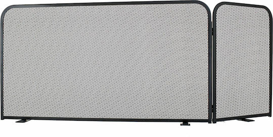 Zogometal Μεταλλικό Προστατευτικό Τζακιού 80x35x50cm Μαύρο
