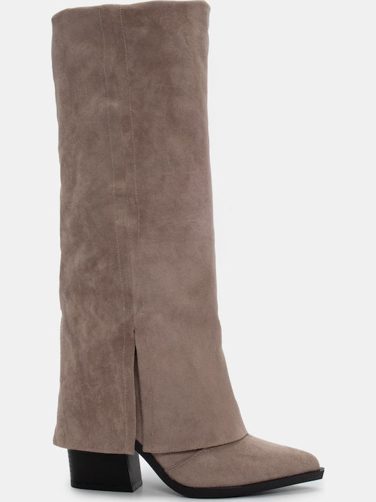 Luigi Leder Damenstiefel Cowboy Beige