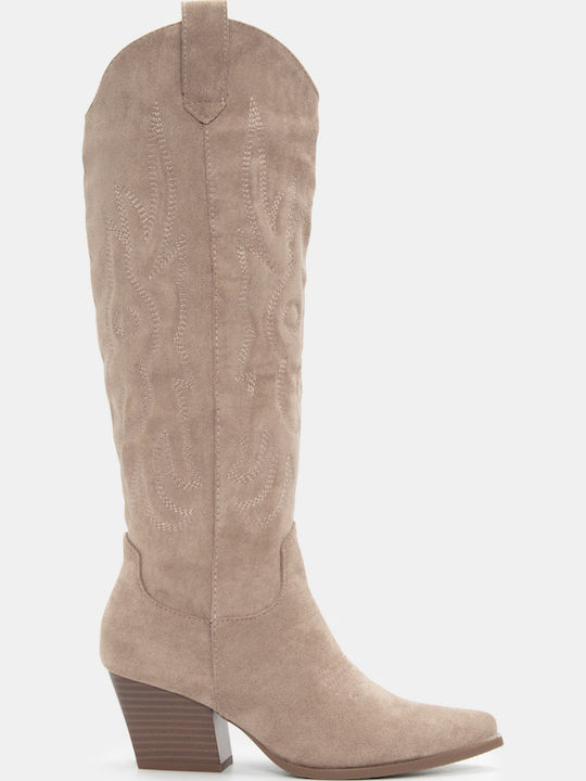 Luigi Leder Damenstiefel Cowboy Beige