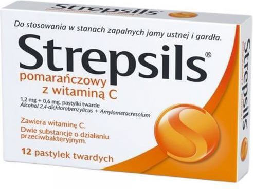 Strepsils Orange & Vitamin C Lozenges Orange 12pcs