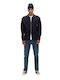 Men's Knitted Blue Fleece Jacket