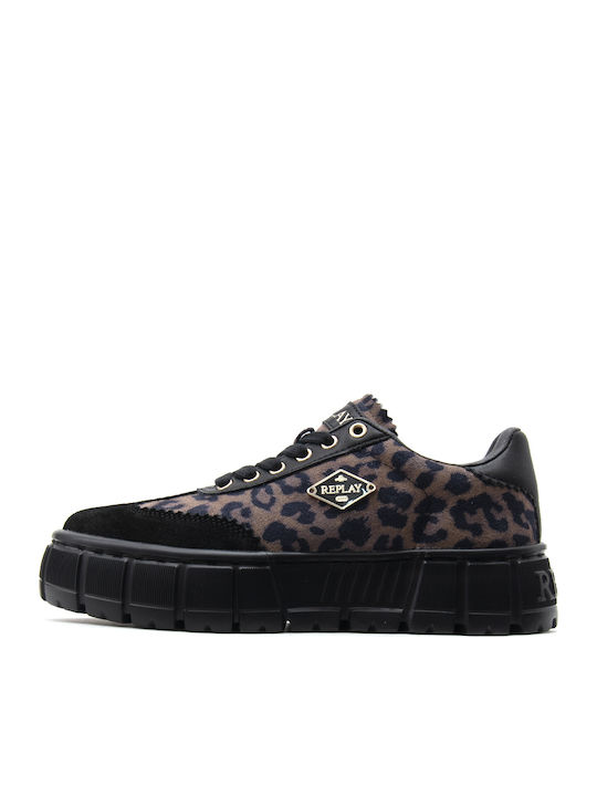 Replay Paulette Wild Flatforms Sneakers Καφέ - Μαύρο