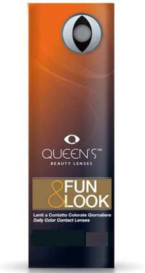 Queen's Fun & Look 5 Tägliche Farbige Kontaktlinsen Ohne Dioptrien Hydrogel White