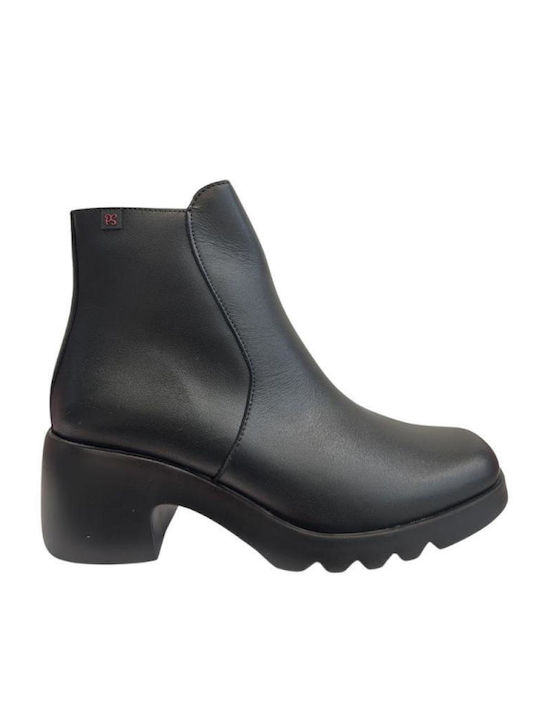 Pepe Menargues Leather Women's Ankle Boots Black