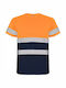 Roly Reflektierendes Kurzärmeliges Unisex Arbeitshemd Delta Kode 9310 Navyblau Fluororange
