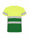 Roly Reflektierendes Kurzärmeliges Unisex Arbeitshemd Delta Kode 9310 Garten Grün Fluor Gelb