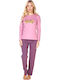 Comfort Winter Women's Pyjama Set Pink Kiss Me