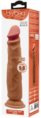 Baile Glass Dildo With Suction Cup Flesh 25cm
