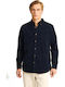 Long-sleeved Corduroy Shirt Navy Blue