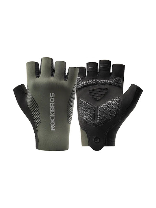 Rockbros Halber Finger Männliche Fahrradhandschuhe Grüne
