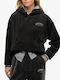 Country Club Women's Sweatshirt Velvet Hooded Black