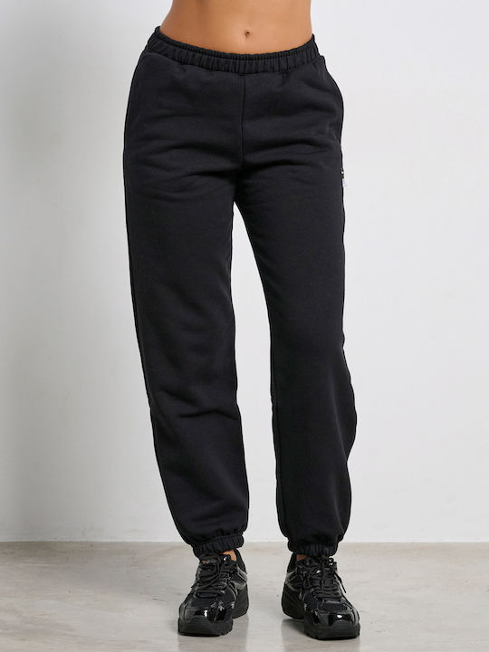 BodyTalk Παντελόνι Φόρμας Fleece Μαυρο