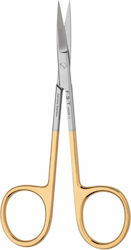 Medical Scissors Gold Handle Fine Straight Tc 10cm