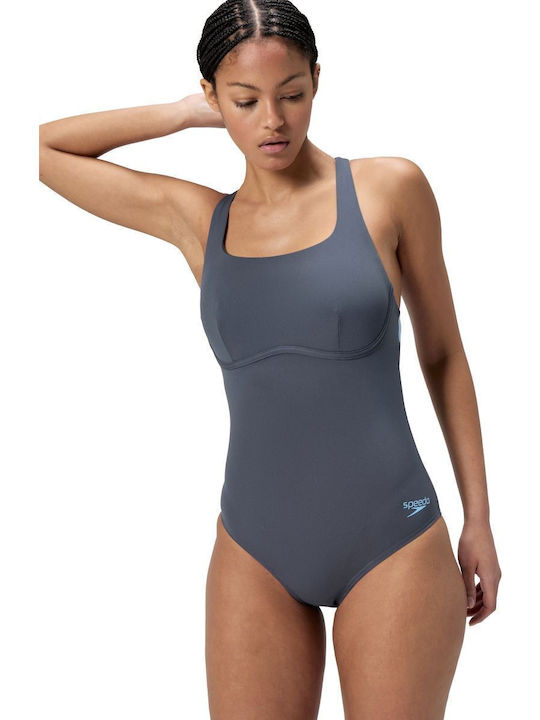 Speedo Speedo Athletic Swimsuit Grey Lead