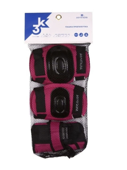 Athlopaidia Children's Protective Gear Set for Rollers Fuchsia