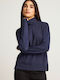 Women's Sweater Cotton Turtleneck Blue