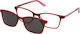 Solano Cl 50044d Girls' Eyeglasses Polarized Clip-on Plastic Red 49 Mm